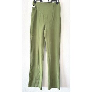 Green Flare Pants with Button Detail 70s, Fairy, Retro Chic SZ S‎